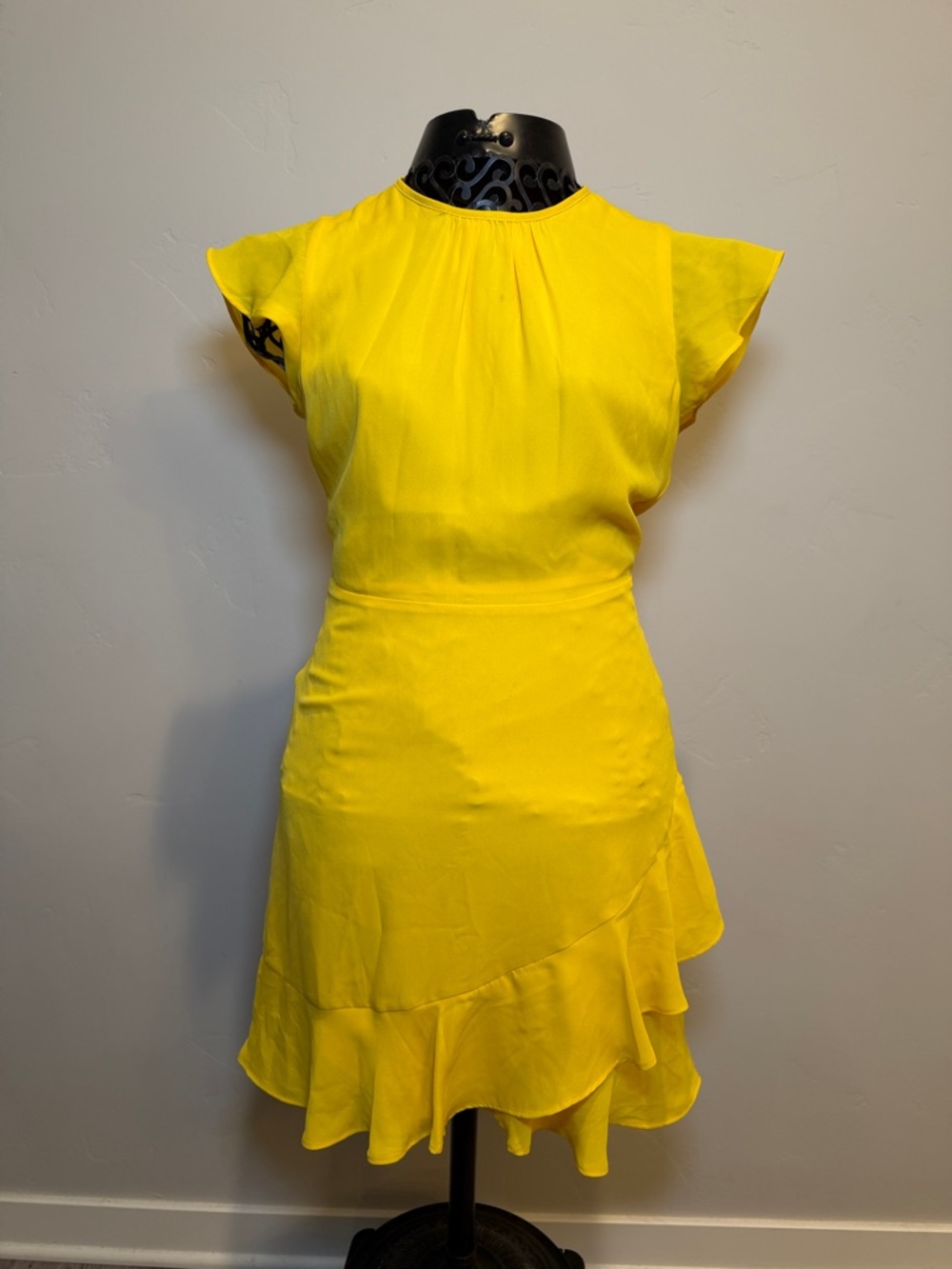 Banana Republic Bright Yellow Ruffle Hem Dress